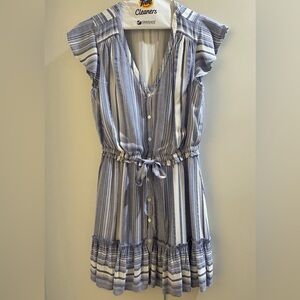 PAIGE Blue and White Striped Dress